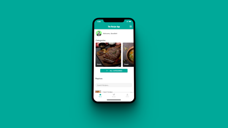 a recipe app created using Adalo no-code software